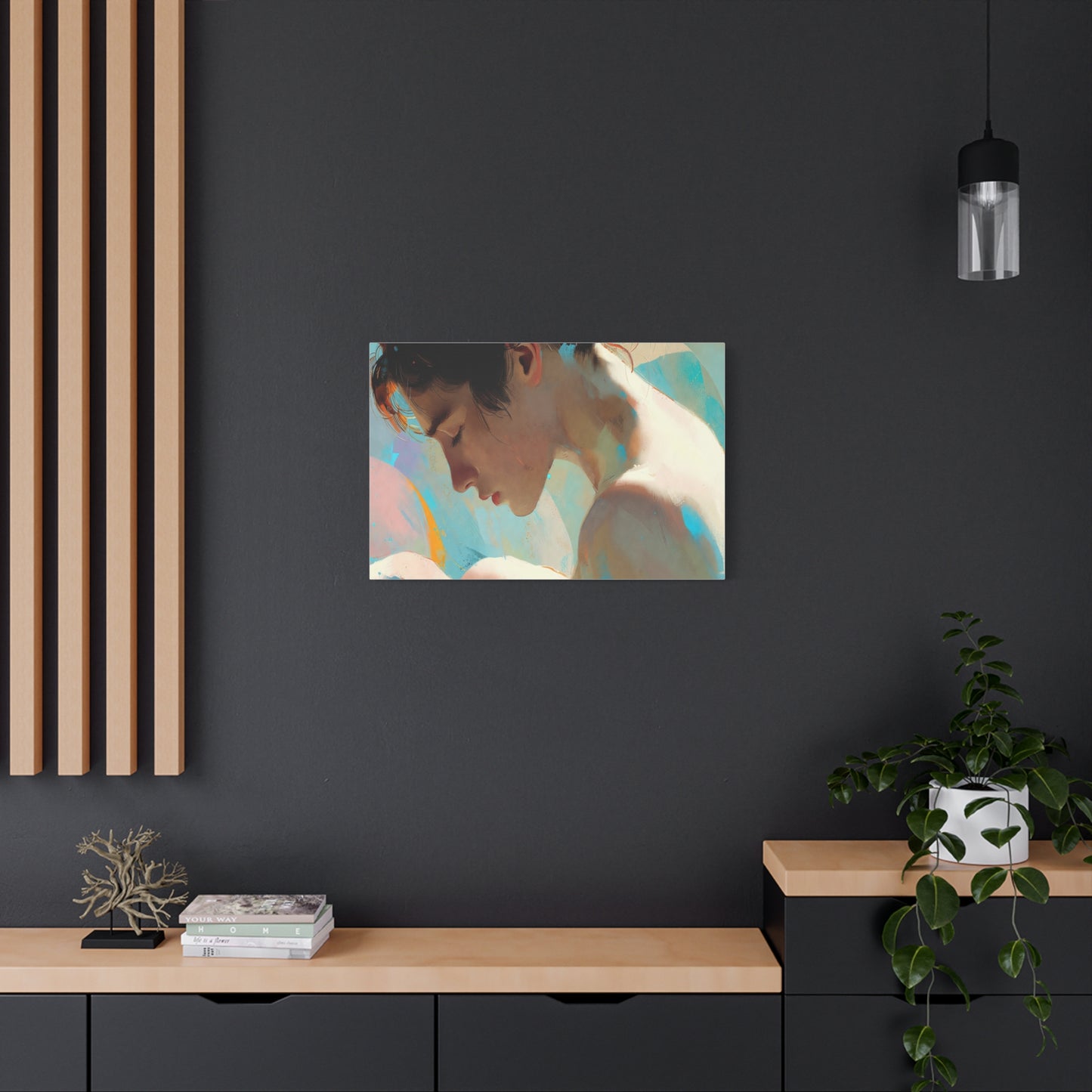 Dreamy Portrait Matte Canvas Print — Serene Female Profile Wall Art, Stretched 1.25"