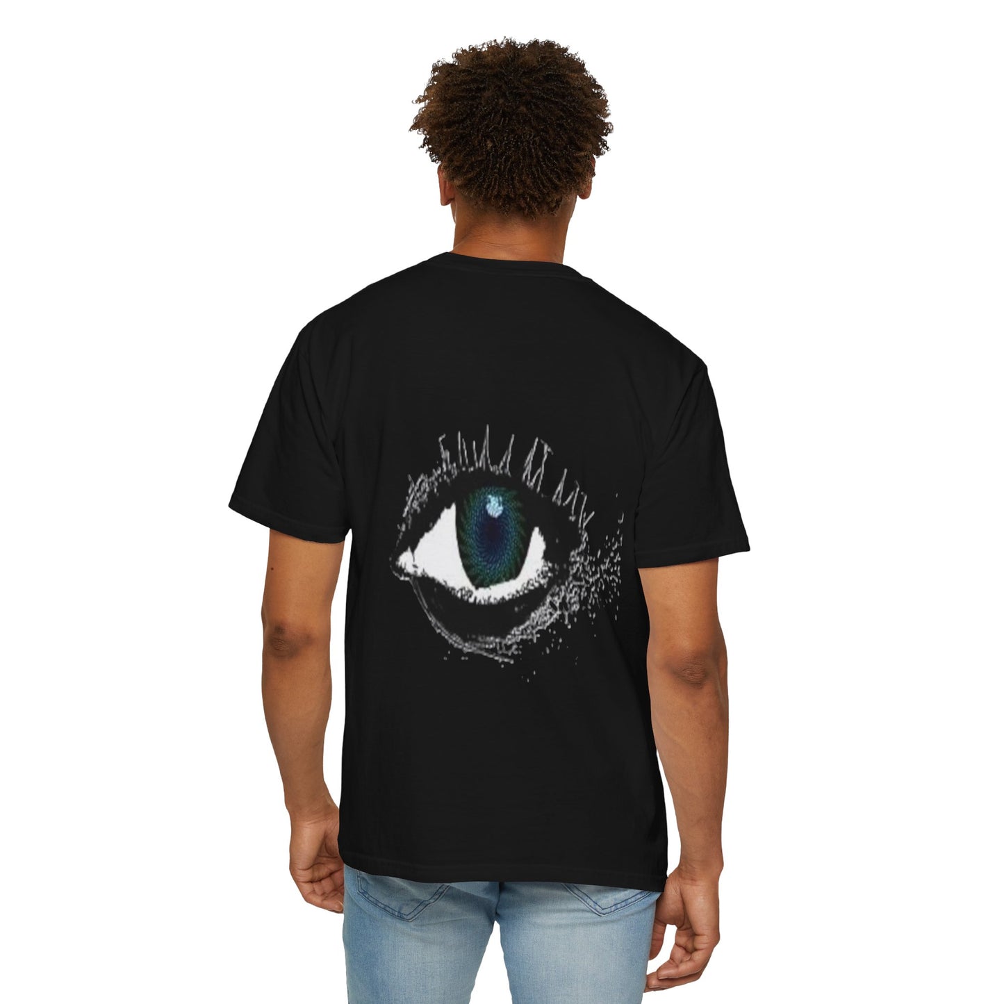 Eye Graphic T-Shirt — Blue Iris Grunge Art Tee