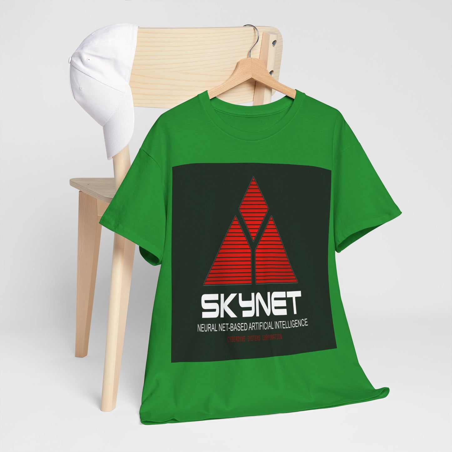 Skynet Logo Tee — Retro Red AI Graphic T-Shirt