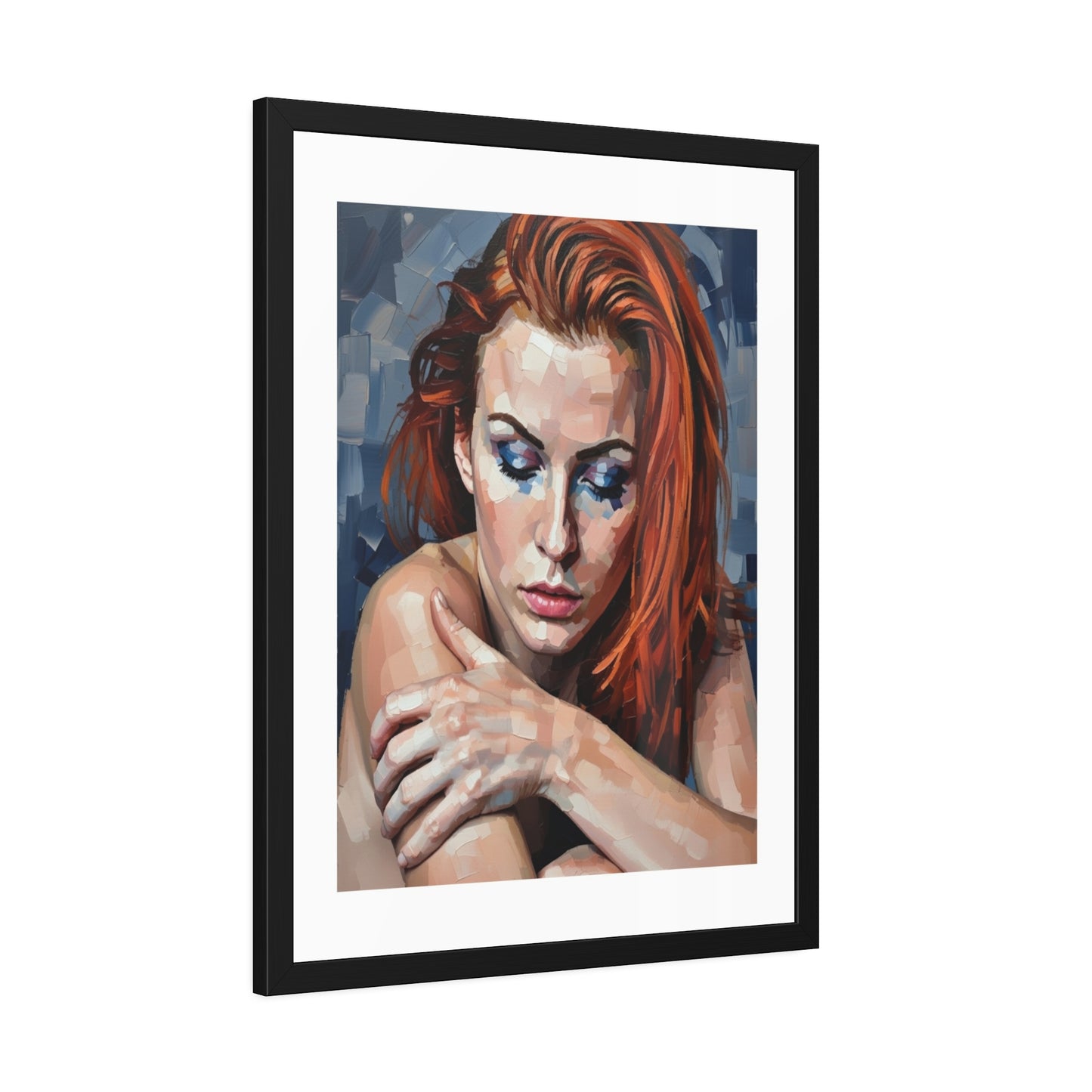 Framed Poster - Moody Redhead Portrait Art Print (Framed)
