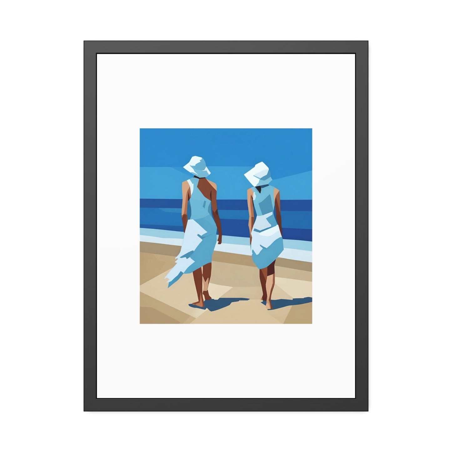 Framed Beach Poster — Vintage Coastal Art Print