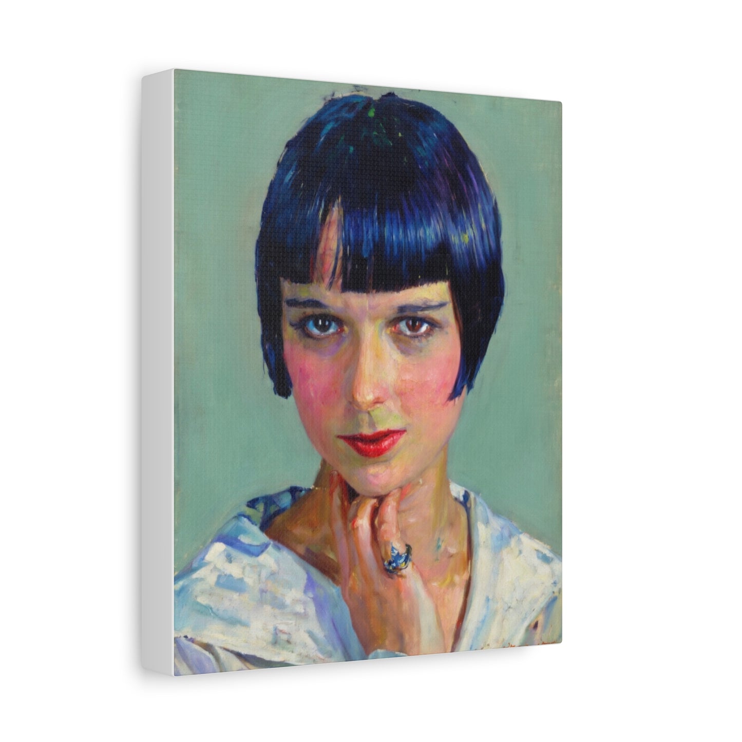 Portrait Canvas Print — Vintage Flapper Woman Matte Stretched Wall Art