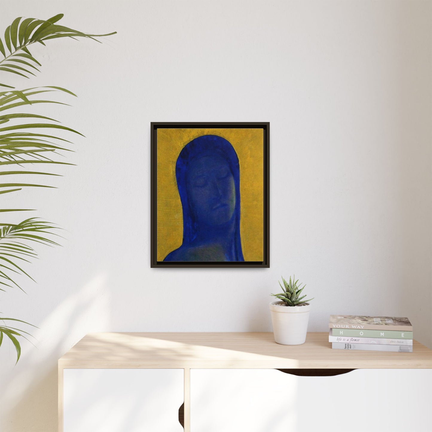 Closed Eyes by Odilon Redon Framed Matte Canvas Wall Art Print