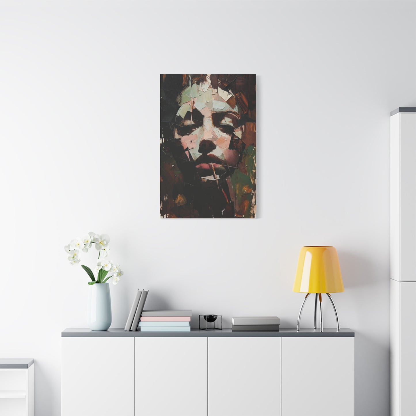 Abstract Portrait Matte Stretched Canvas (1.25") — Contemporary Textured Face Art
