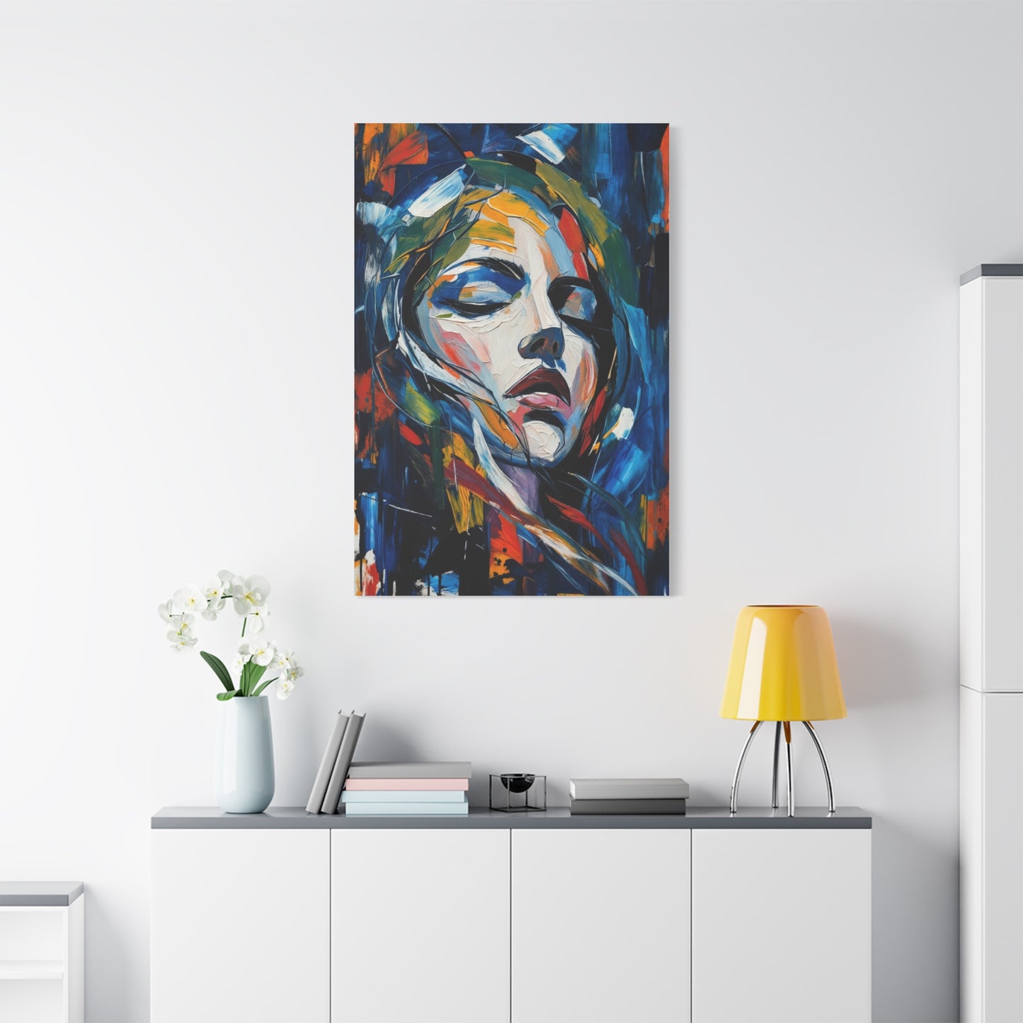 Abstract Colorful Woman Portrait Canvas
