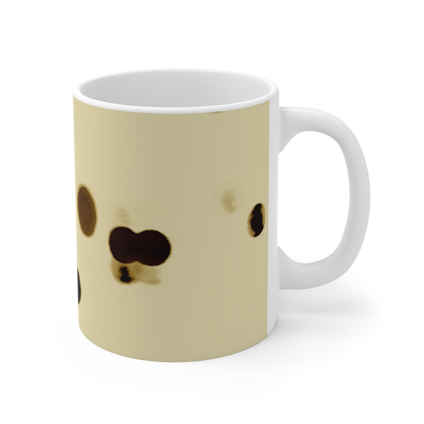 Coffee Stain Pattern Mug — Minimal Brown Splotch Ceramic Coffee Cup