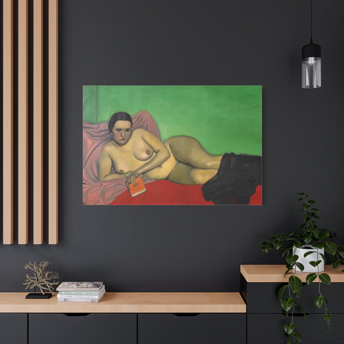 Femme nue tenant un livre by Félix Vallotton Matte Canvas Wall Art Print