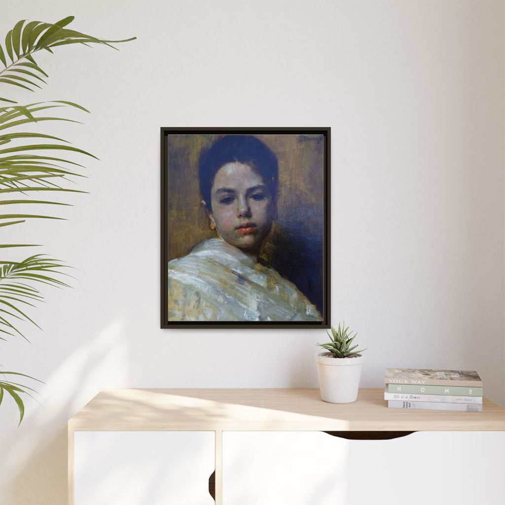 Carminella by Antonio Mancini Framed Matte Canvas Art Print