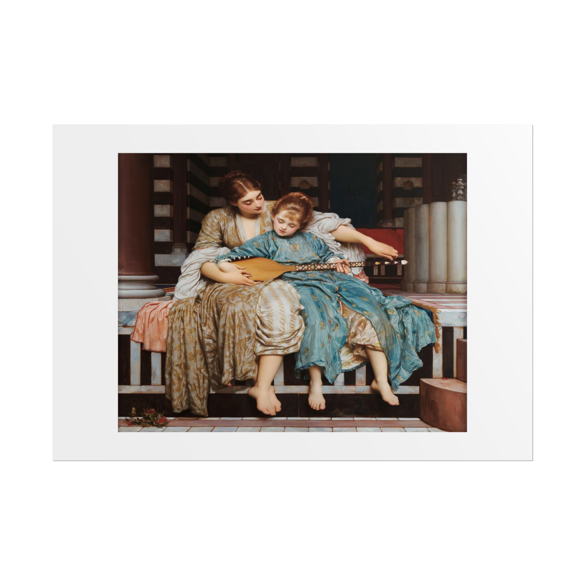 Music Lesson by Frederic Leighton Wall Art Print