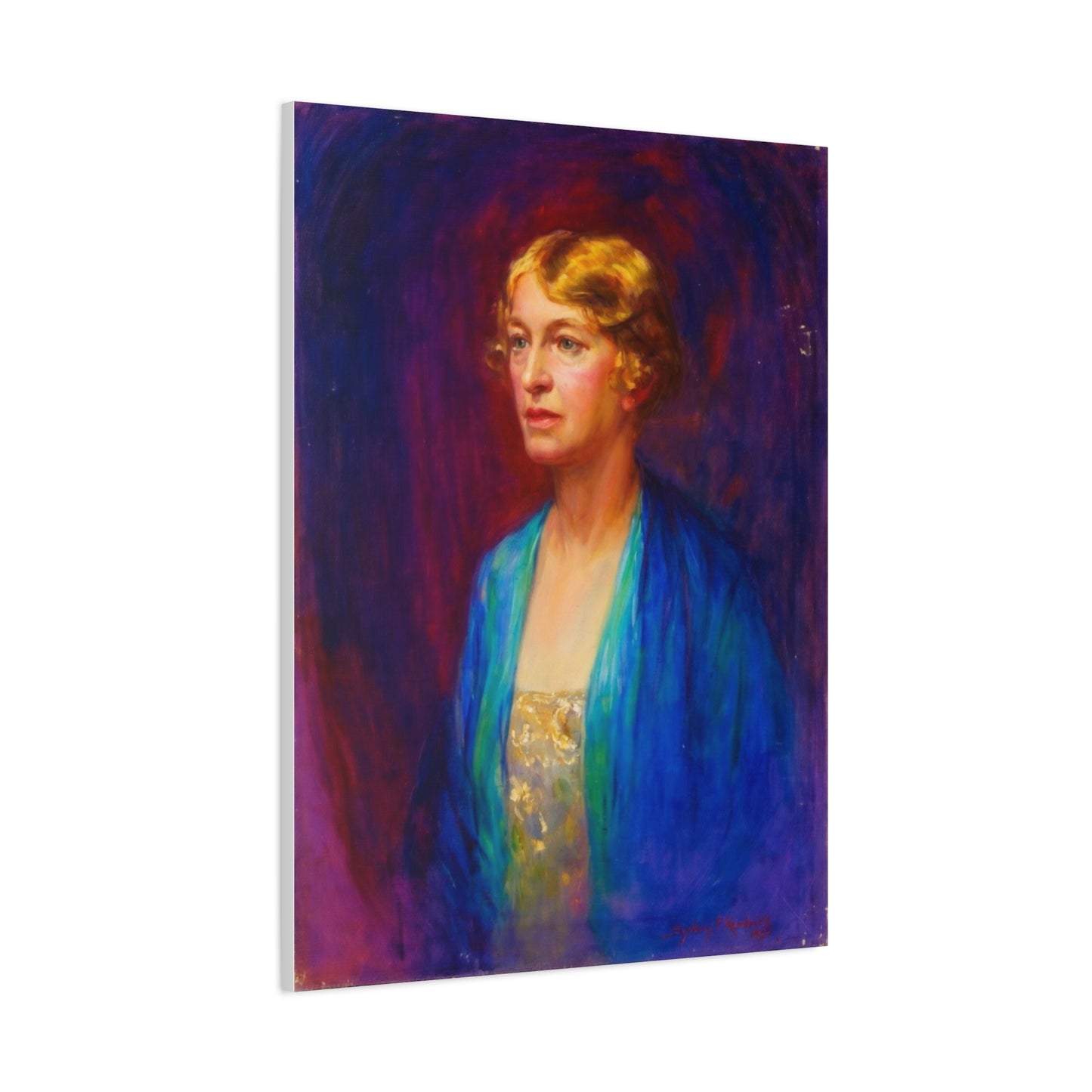 Vintage Portrait Matte Canvas Print — Elegant Early 20th‑Century Woman Wall Art