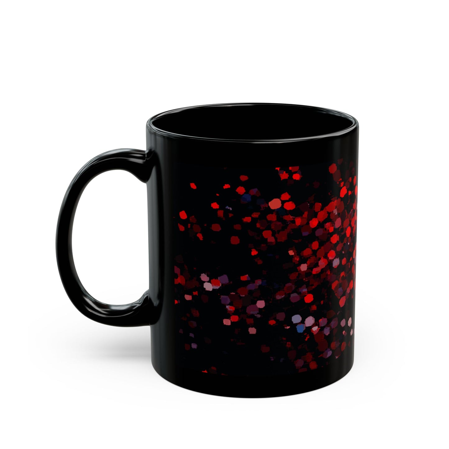 Red Mosaic Sparkle Black Coffee Mug – 11oz & 15oz