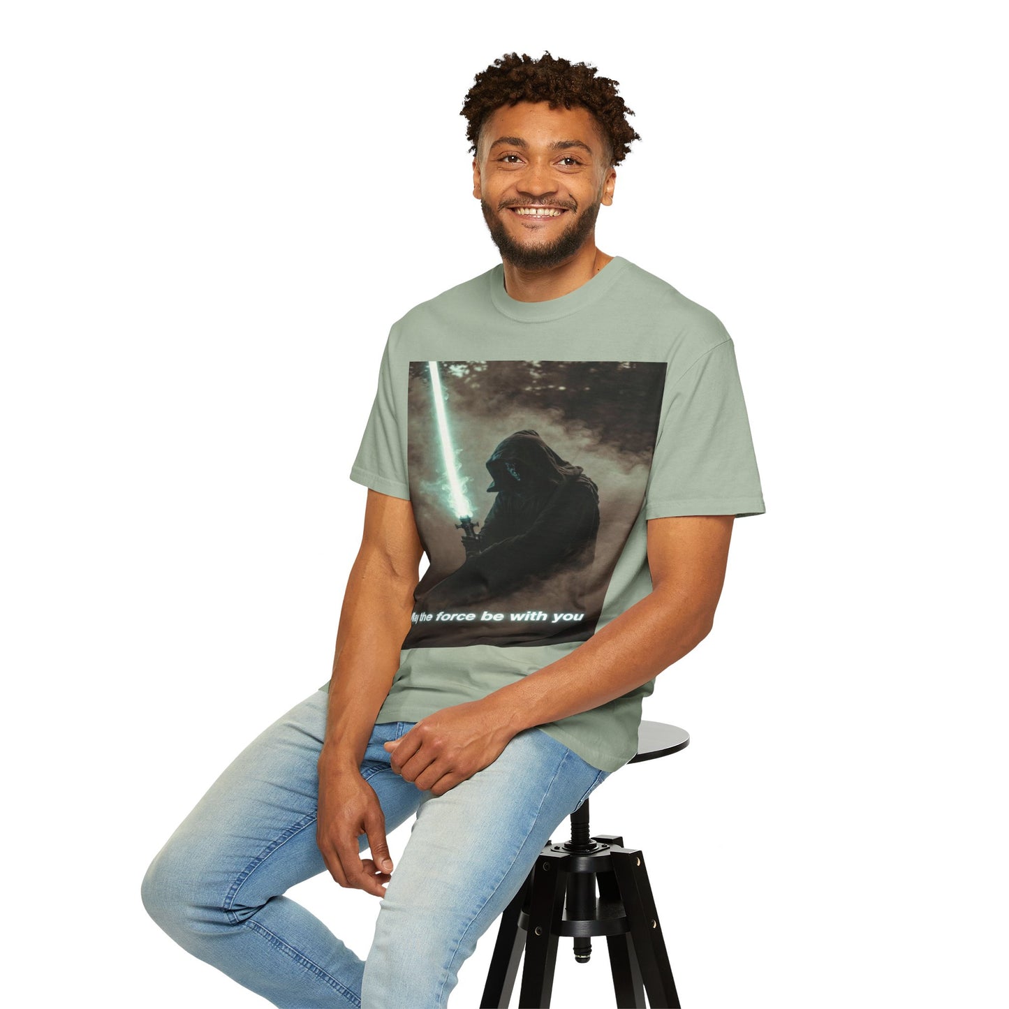 T-Shirt — 'May the force be with you' Lightsaber Sci‑Fi Graphic Tee