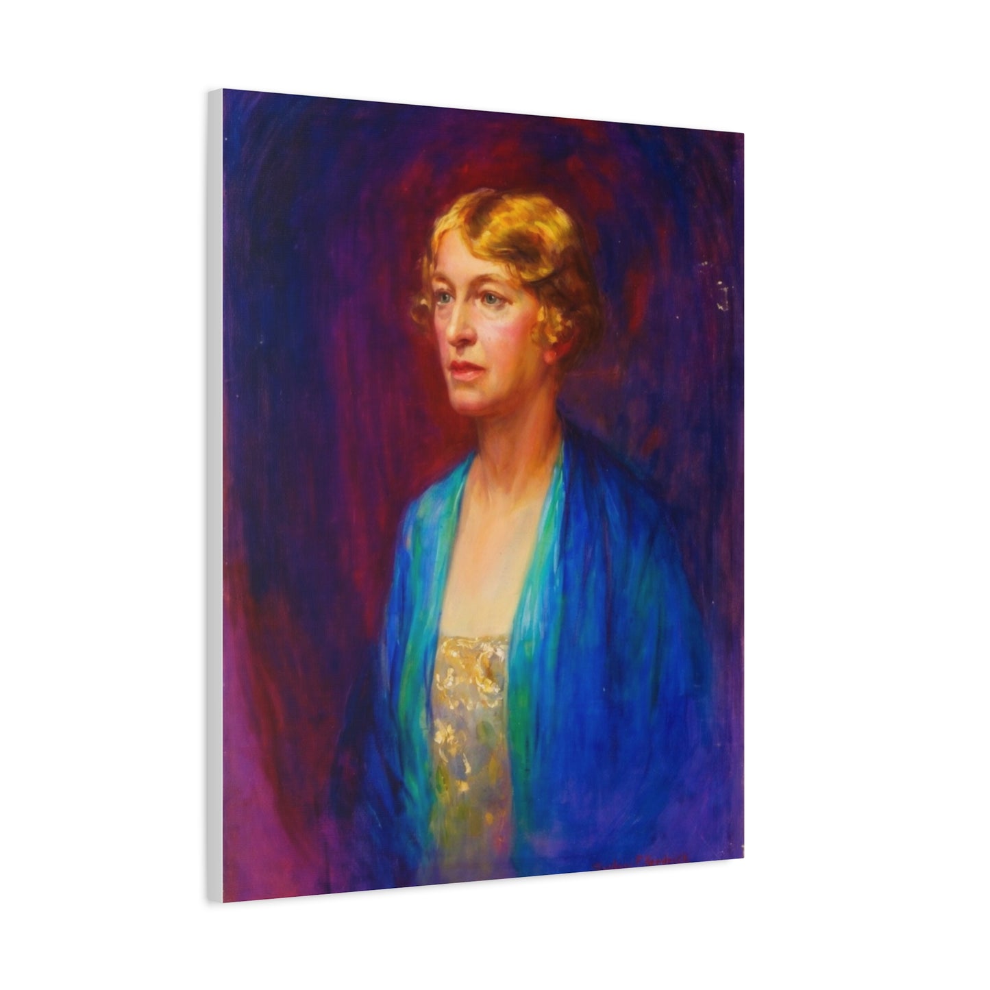 Vintage Portrait Matte Canvas Print — Elegant Early 20th‑Century Woman Wall Art