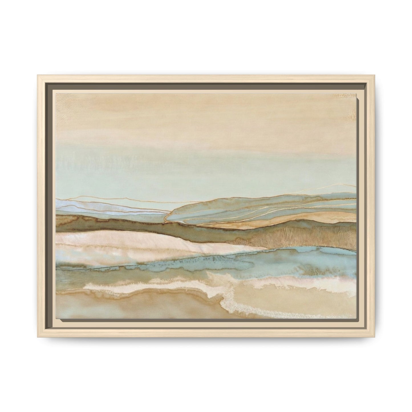 Framed Matte Canvas Coastal Abstract Landscape Wall Art