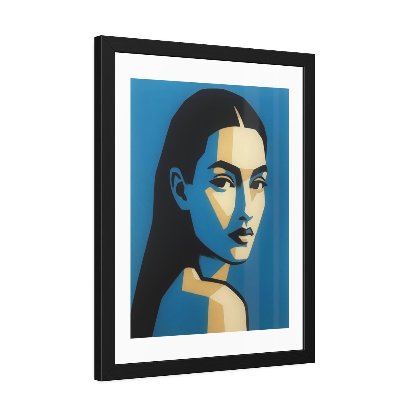 Framed Art Print — Blue Pop Portrait Poster