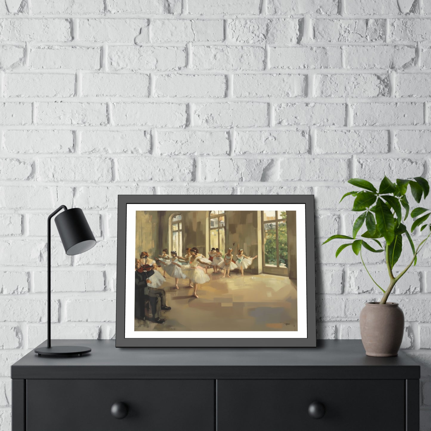 Ballet Rehearsal Framed Art Print — Dancer Studio Poster