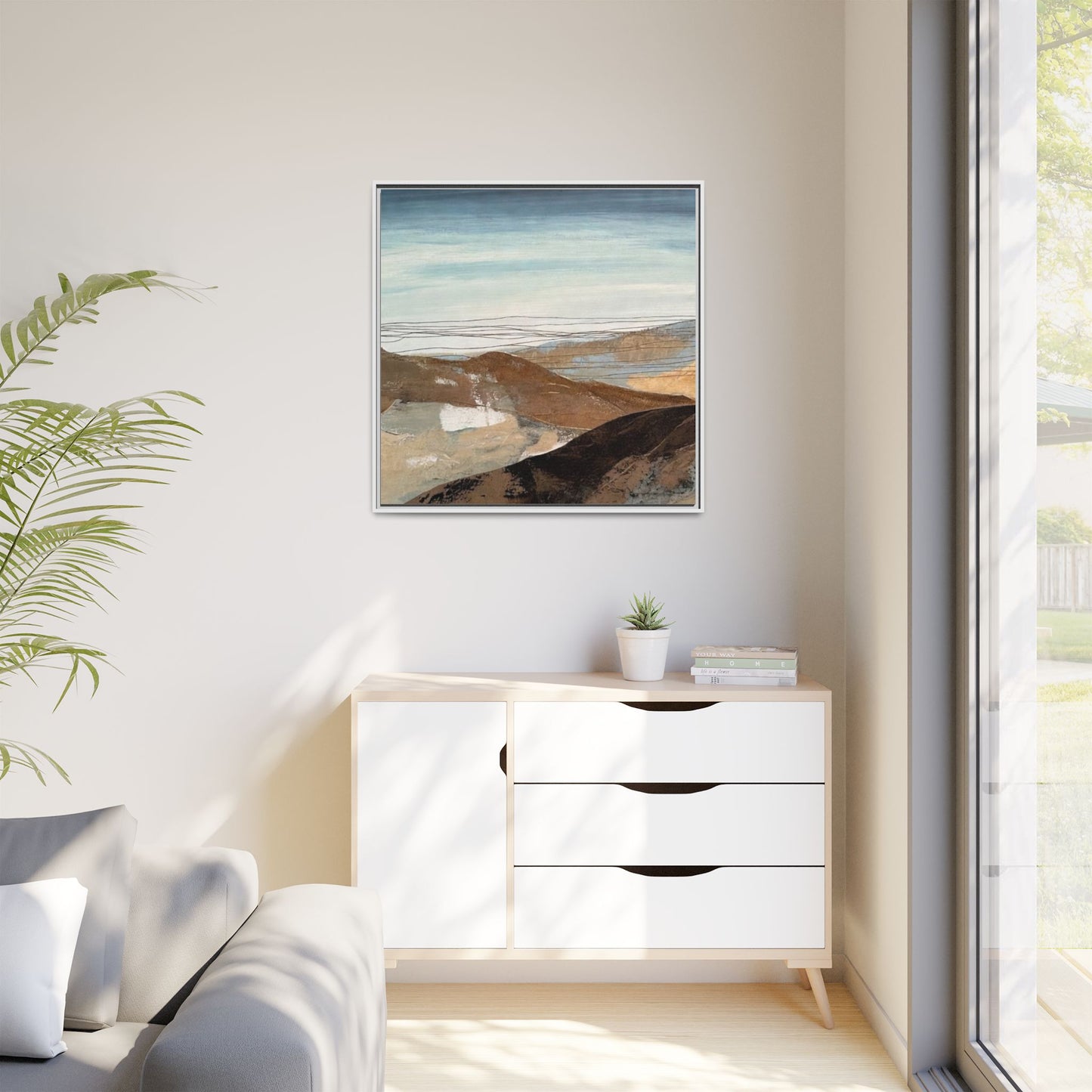 Framed Matte Canvas Art — Serene Abstract Landscape