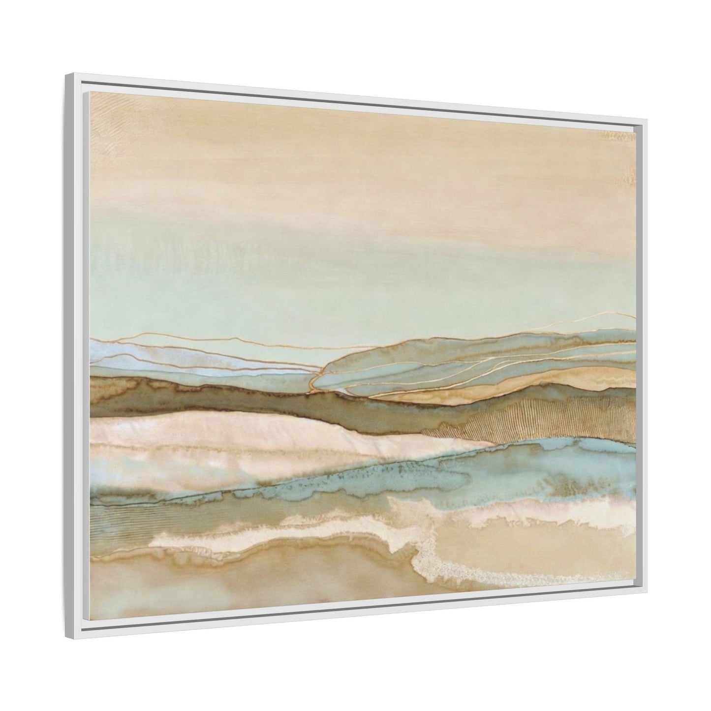 Framed Matte Canvas Coastal Abstract Landscape Wall Art