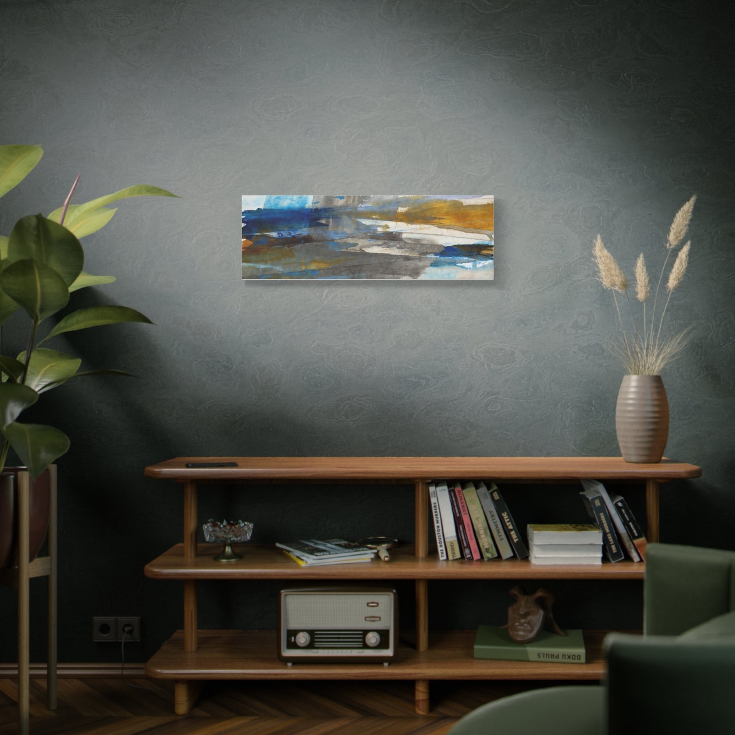 Abstract Coastal Blue Matte Canvas Print — Stretched 1.25" Wall Art