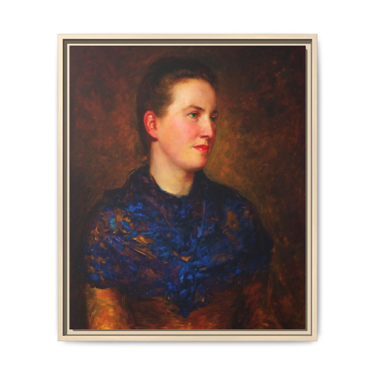 Framed Matte Canvas Portrait Print — Classic Victorian Woman Wall Art