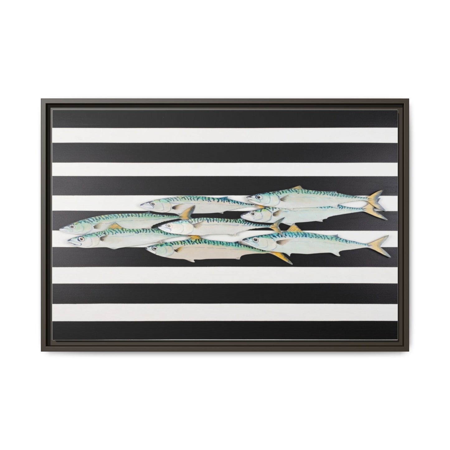 Striped Mackerel Canvas Print — Framed Matte Fish Wall Art