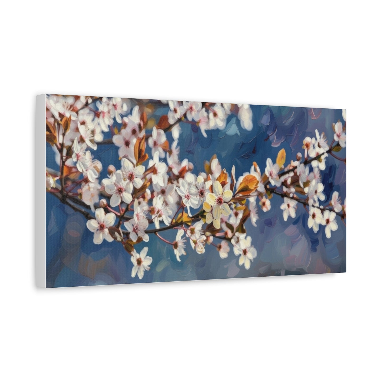 Cherry Blossom Branch Matte Canvas Wall Art — Spring Floral Print
