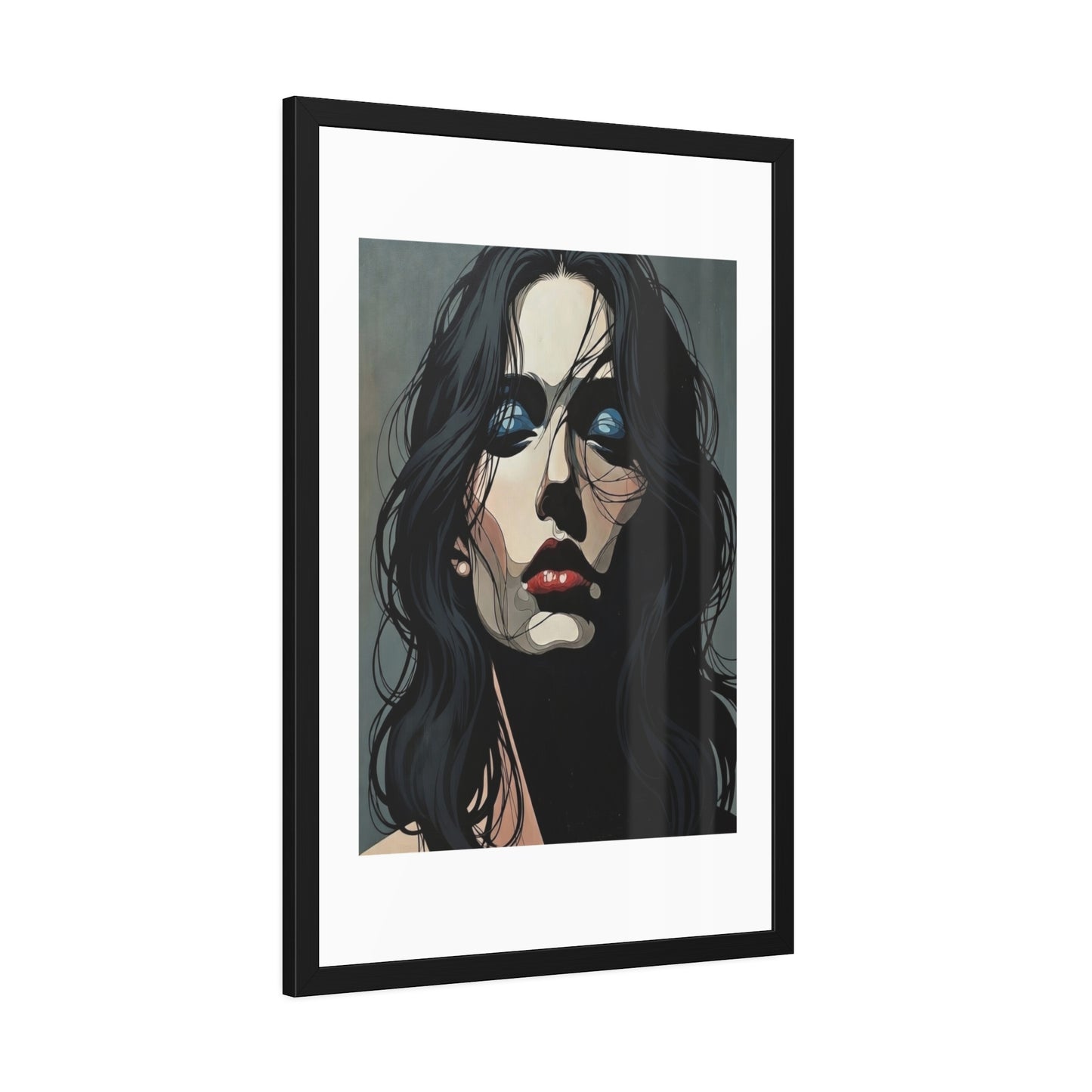 Framed Poster — Moody Portrait Art Print (Dark Feminine Wall Decor)