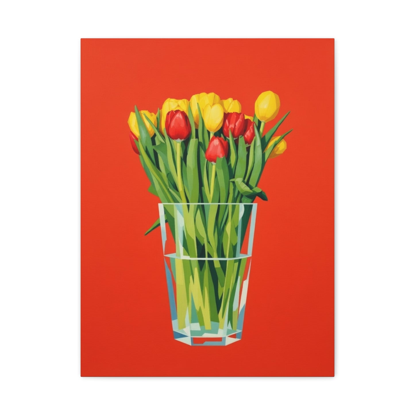Tulip Bouquet Canvas Print — Vibrant Red Floral Wall Art