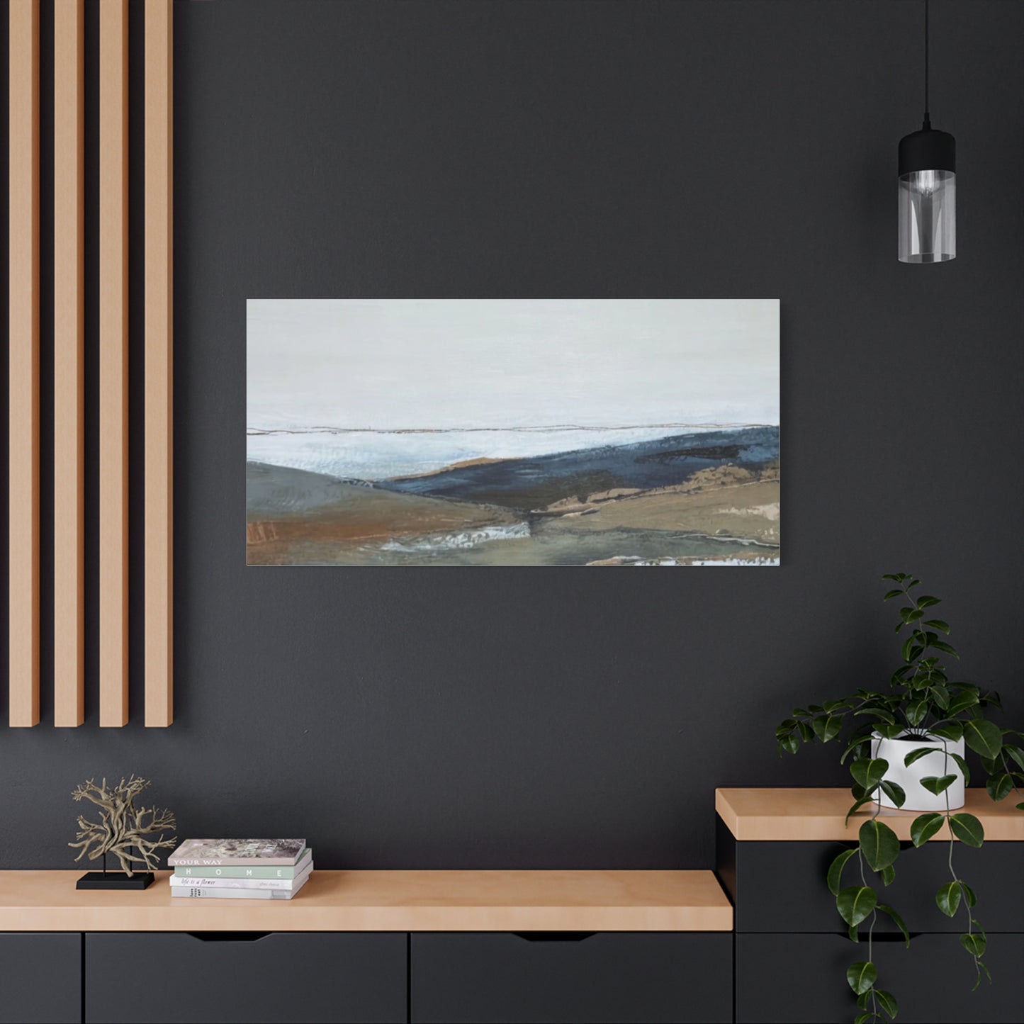Abstract Coastal Landscape Canvas — Stretched Matte Wall Art