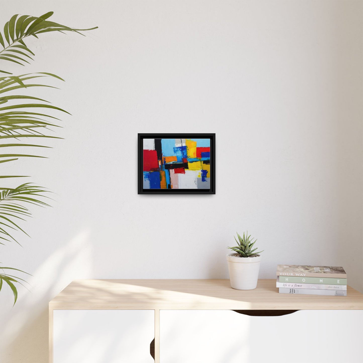 Abstract Color Block Matte Canvas Framed Wall Art