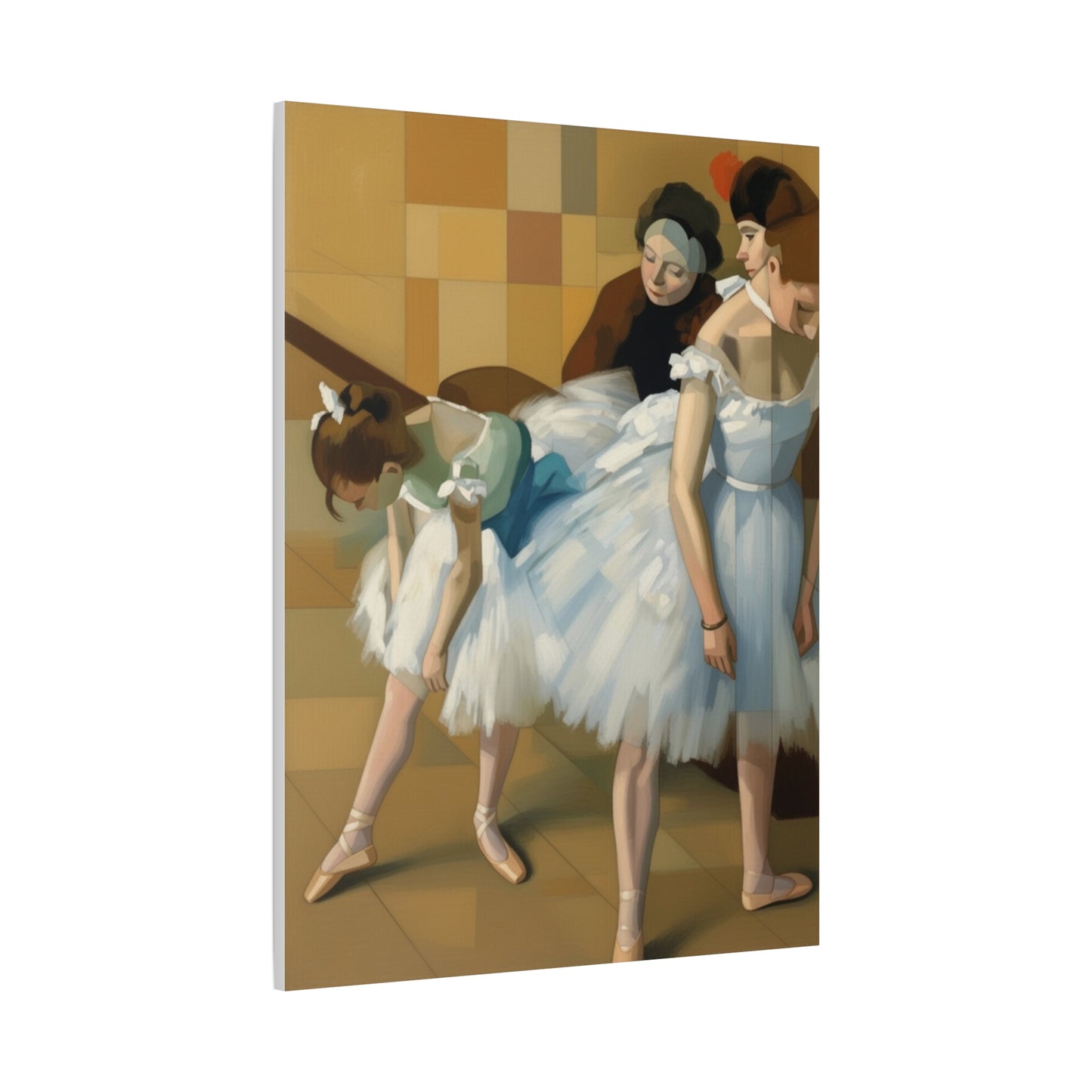 Ballerina Dancers Matte Stretched Canvas Wall Art