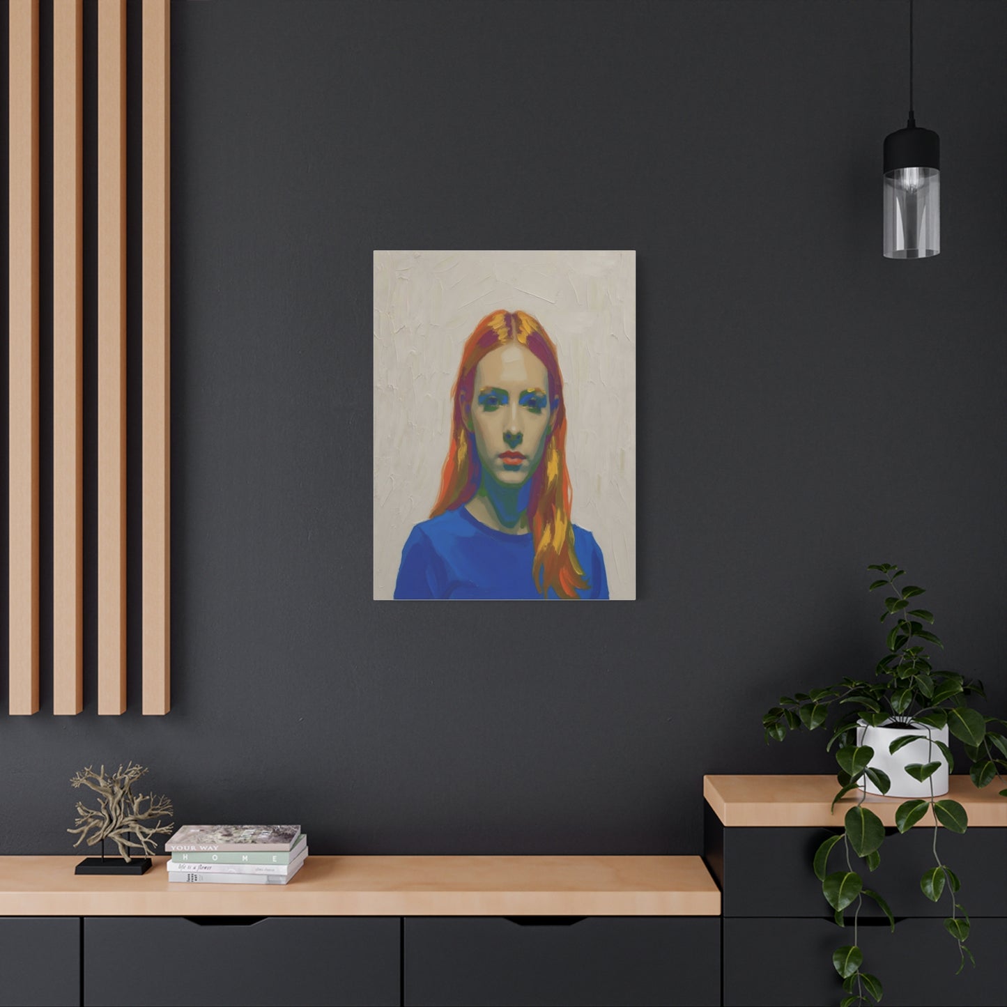 Modern Pop Portrait Canvas — Colorful Woman Matte Stretched Wall Art