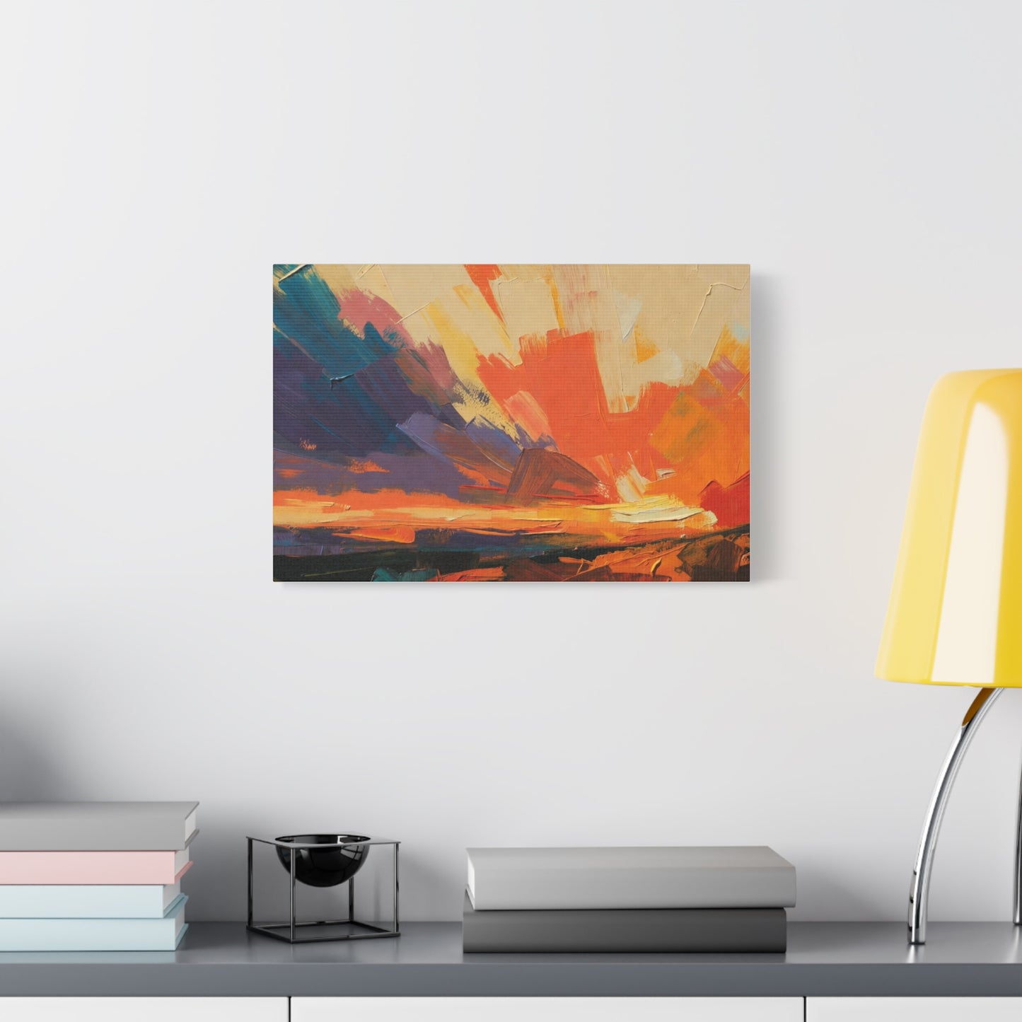 Abstract Sunset Landscape Canvas Print — Matte Stretched Wall Art