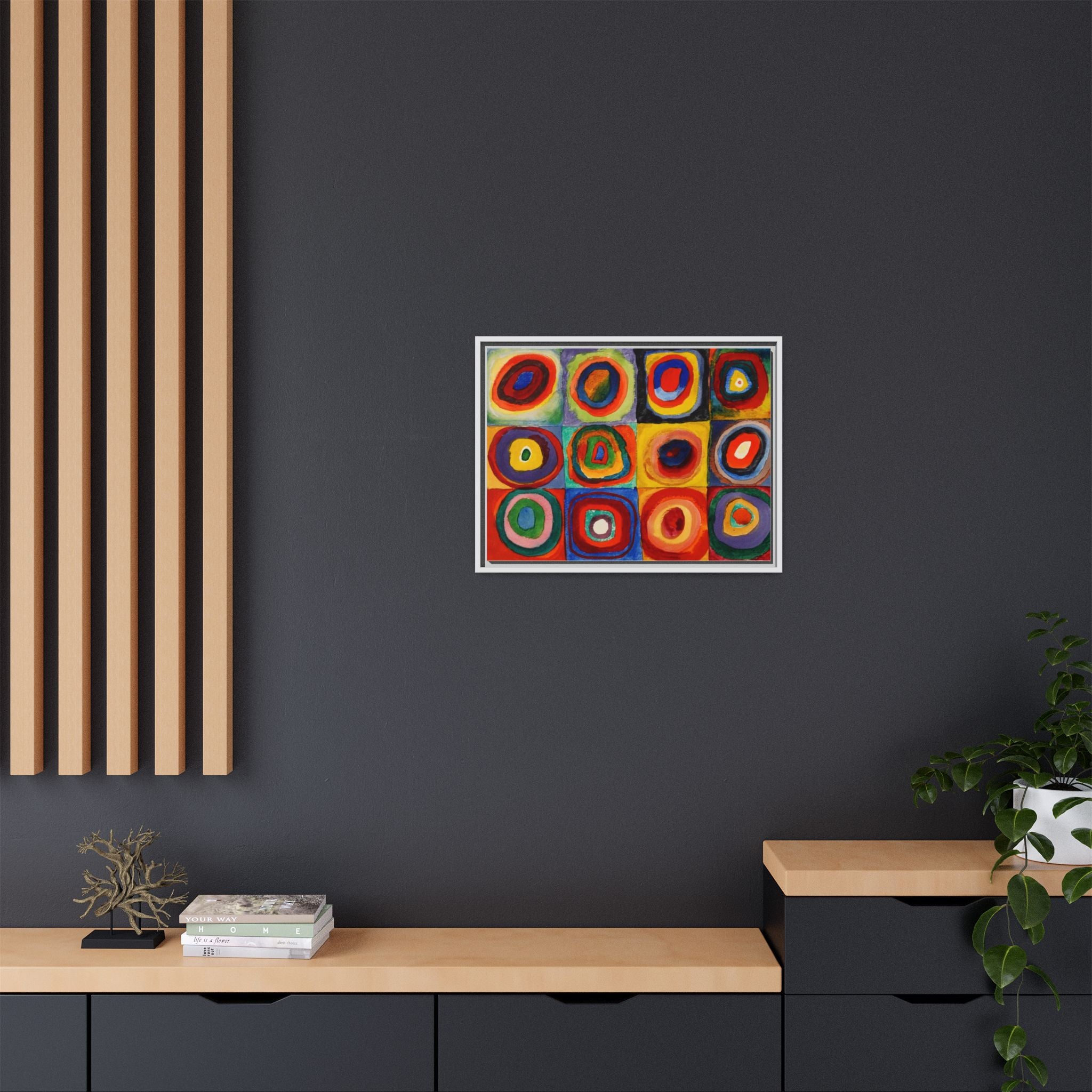 Colour Study, Squares with Concentric Circles by Vassily Kandinsky Framed Abstract Canvas Print