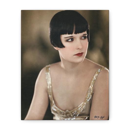 Vintage 1920s Louise Brooks Portrait Matte Canvas Print — Stretched Wall Art