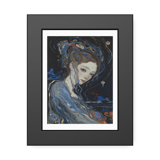 Framed Art Print — Dreamy Blue Portrait Poster
