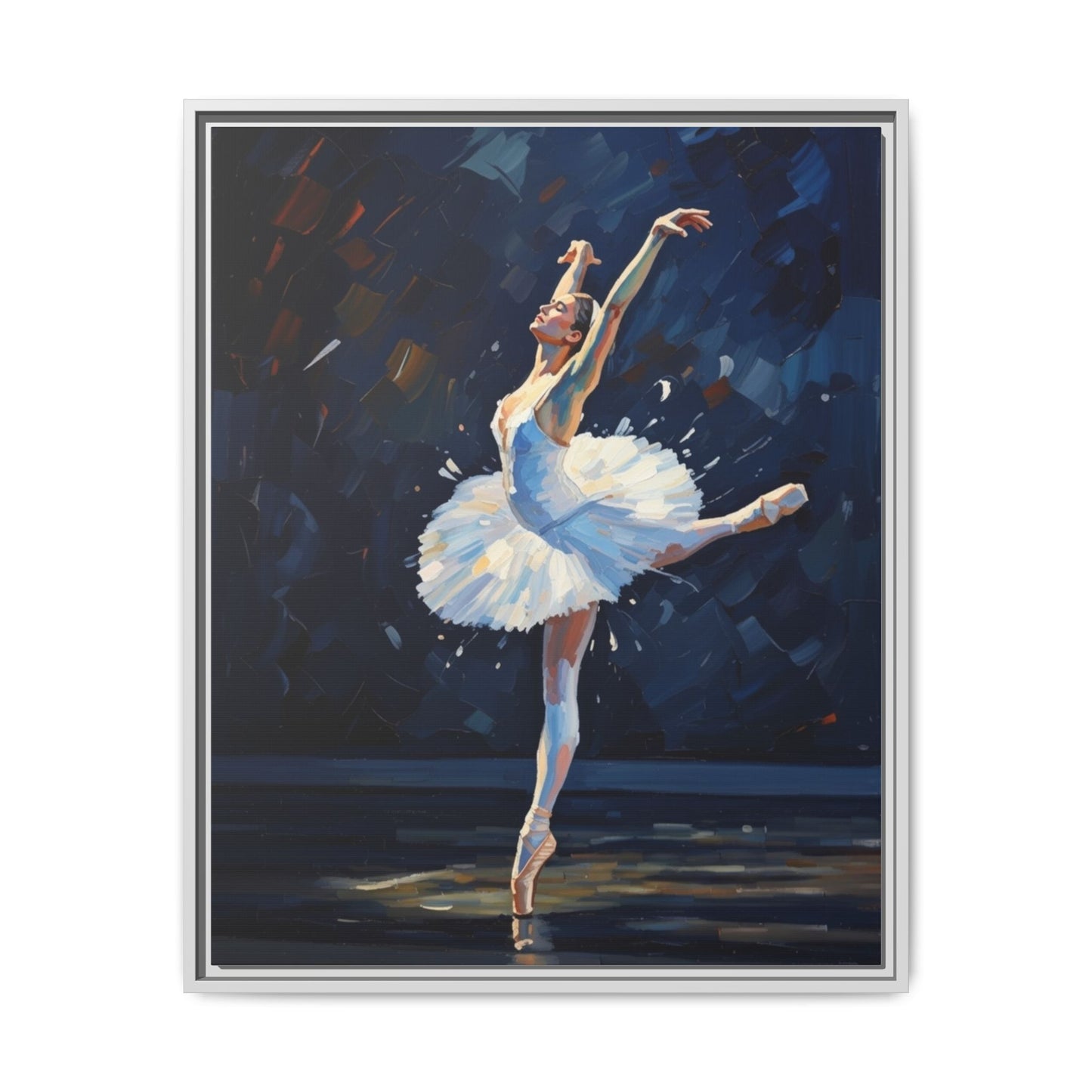 Ballerina Ballet Canvas Print — Framed Matte Wall Art