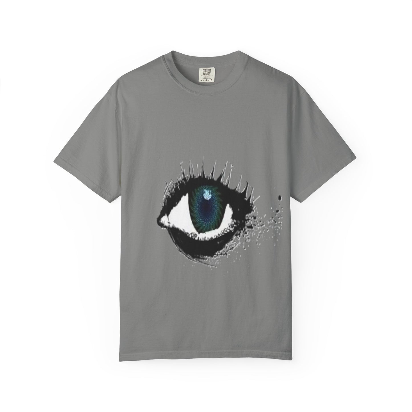 Eye Graphic T-Shirt — Blue Iris Grunge Art Tee