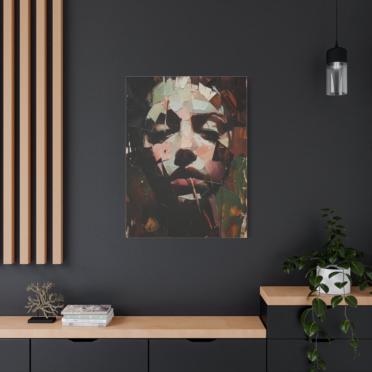 Abstract Portrait Matte Stretched Canvas (1.25") — Contemporary Textured Face Art