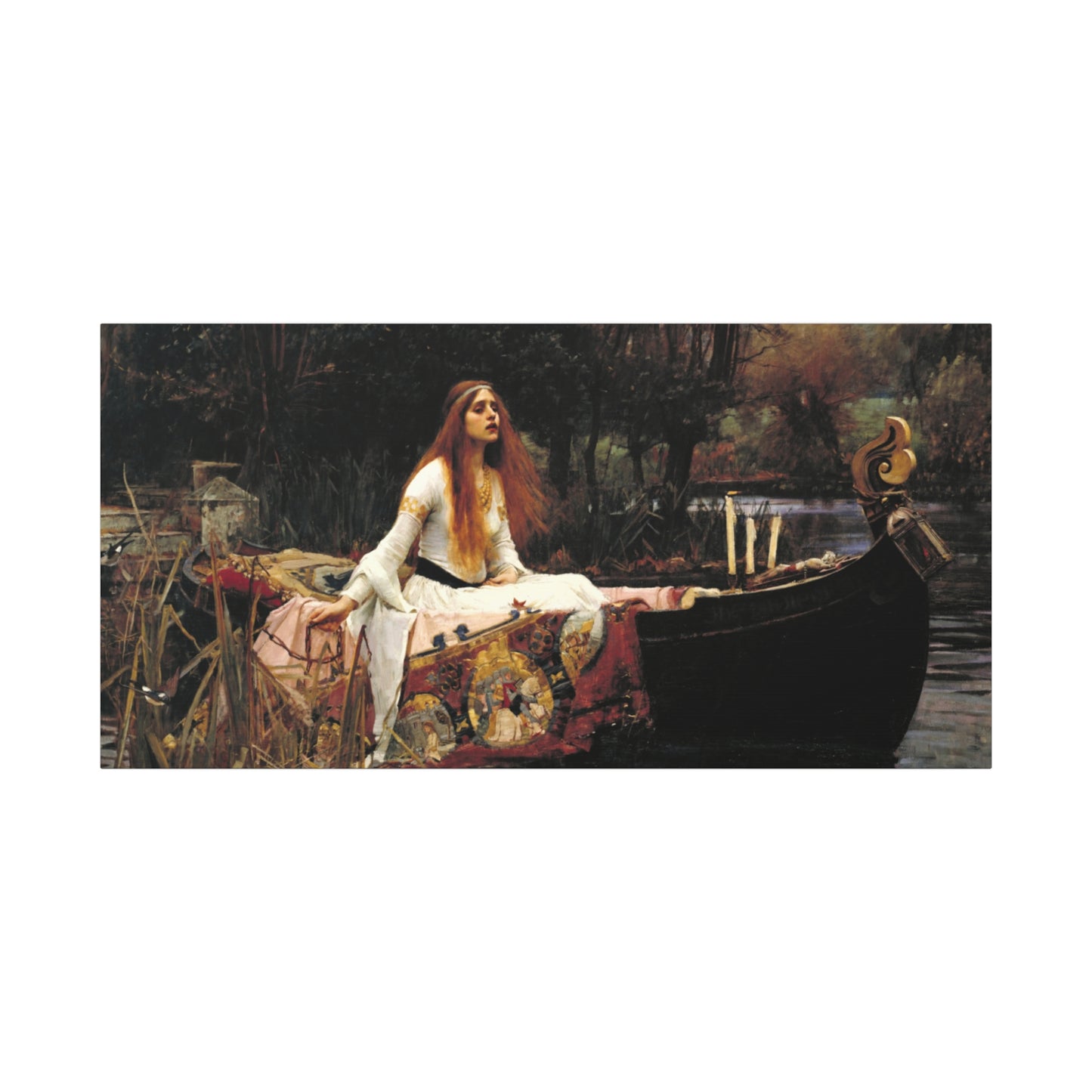 The Lady of Shalott by John William Waterhouse Matte Canvas Wall Art Print