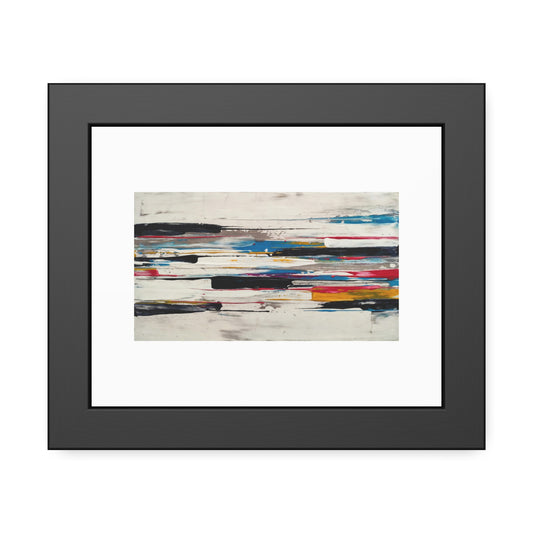 Abstract Color Stripe Framed Poster - Modern Minimalist Wall Art