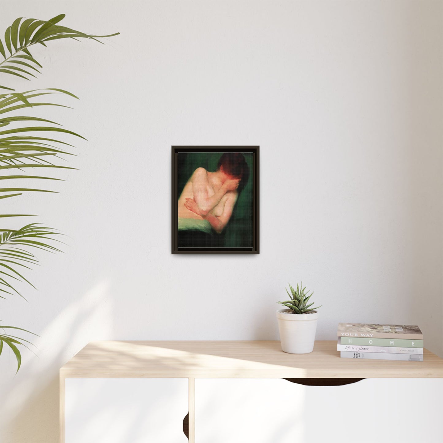 Female Nude by János Vaszary Framed Matte Canvas Wall Art Print