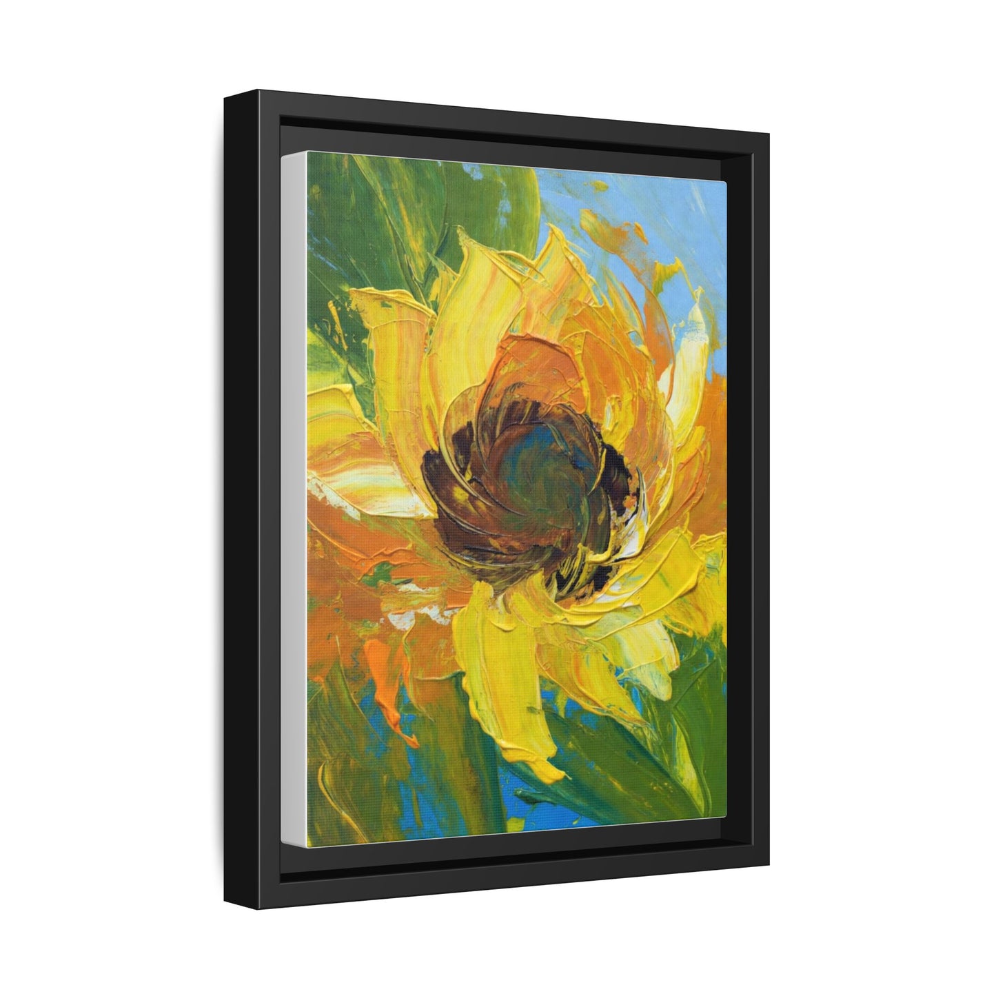 Framed Sunflower Abstract Matte Canvas Print