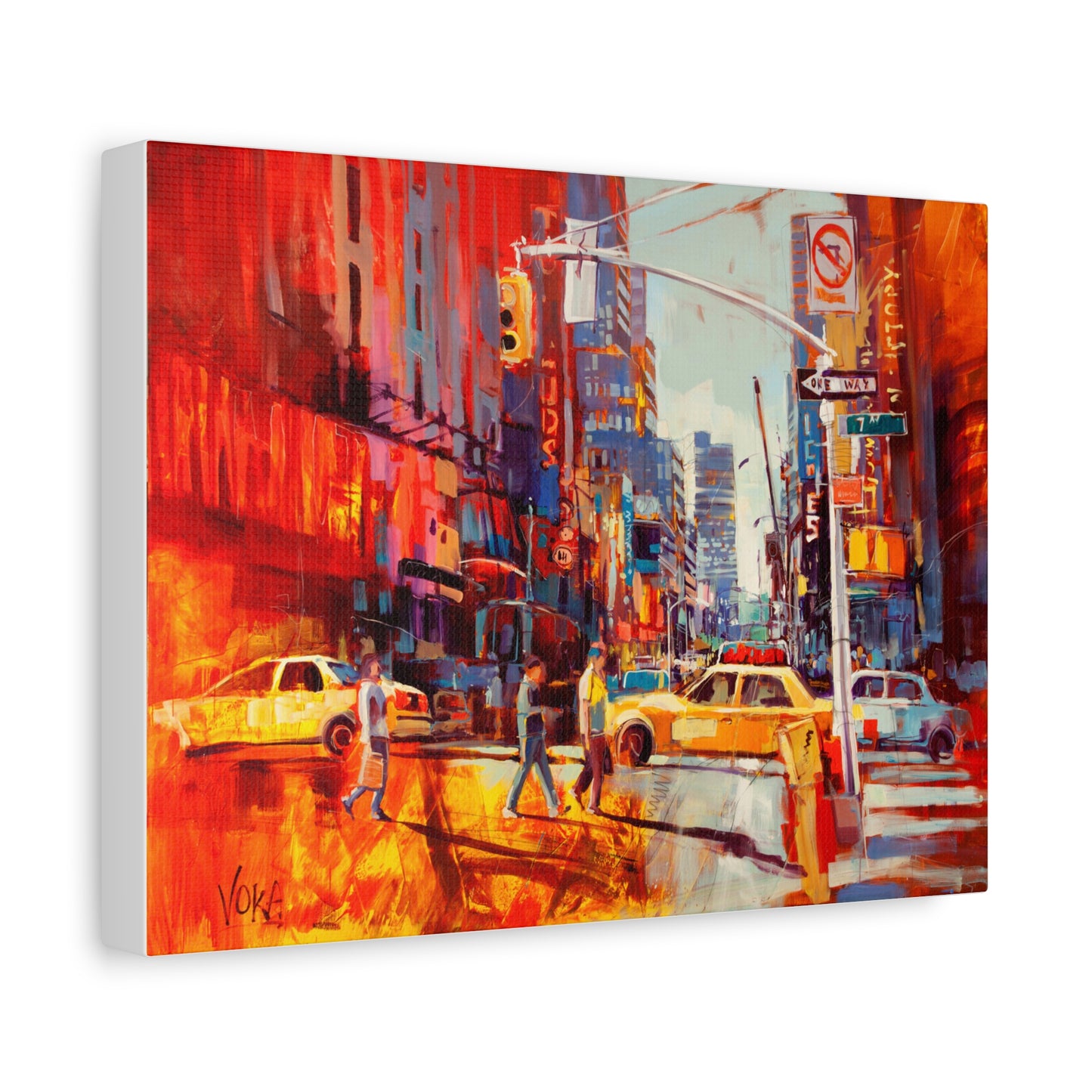 New York 7th AV attributed to Voke Canvas Wall Art — Matte Stretched Canvas