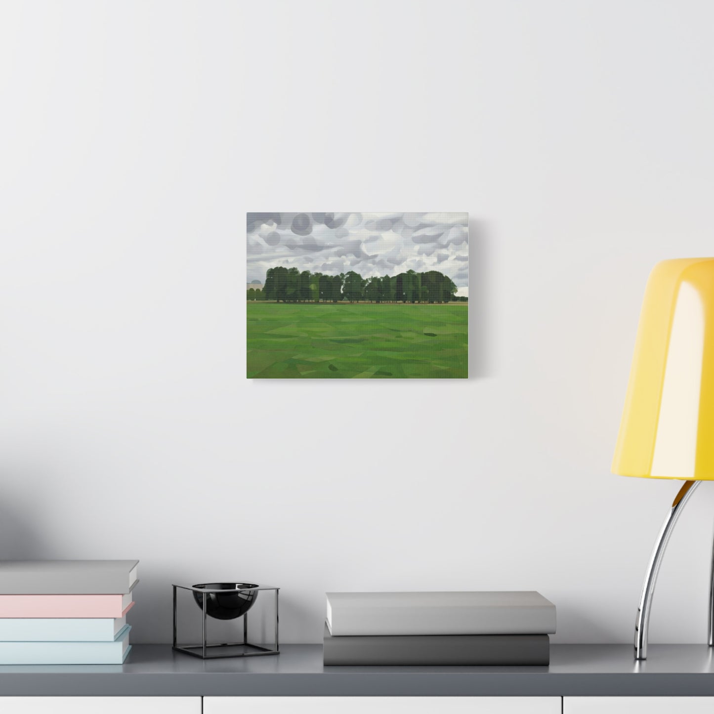 Green Field Landscape Canvas Print — Tranquil Park Scene Matte Stretched Canvas