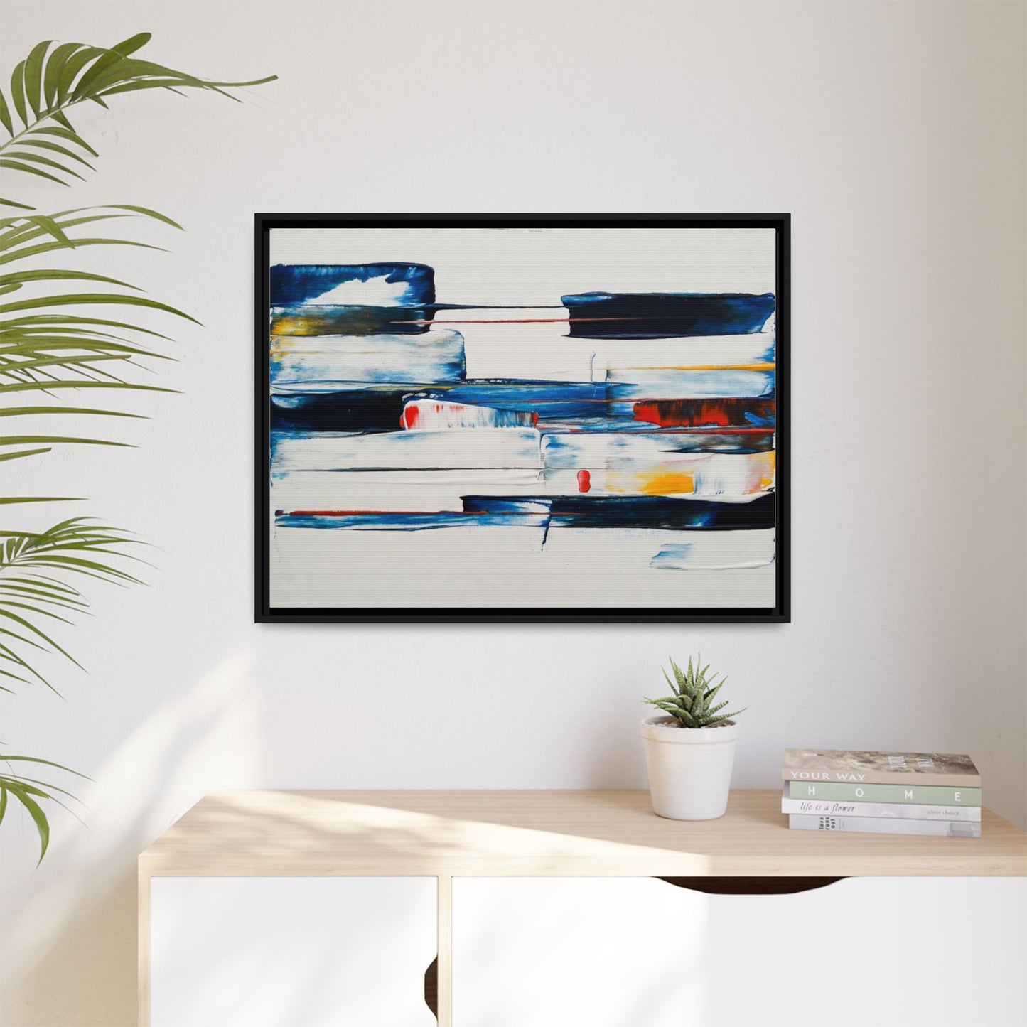 Abstract Coastal Brushstrokes Framed Canvas Print