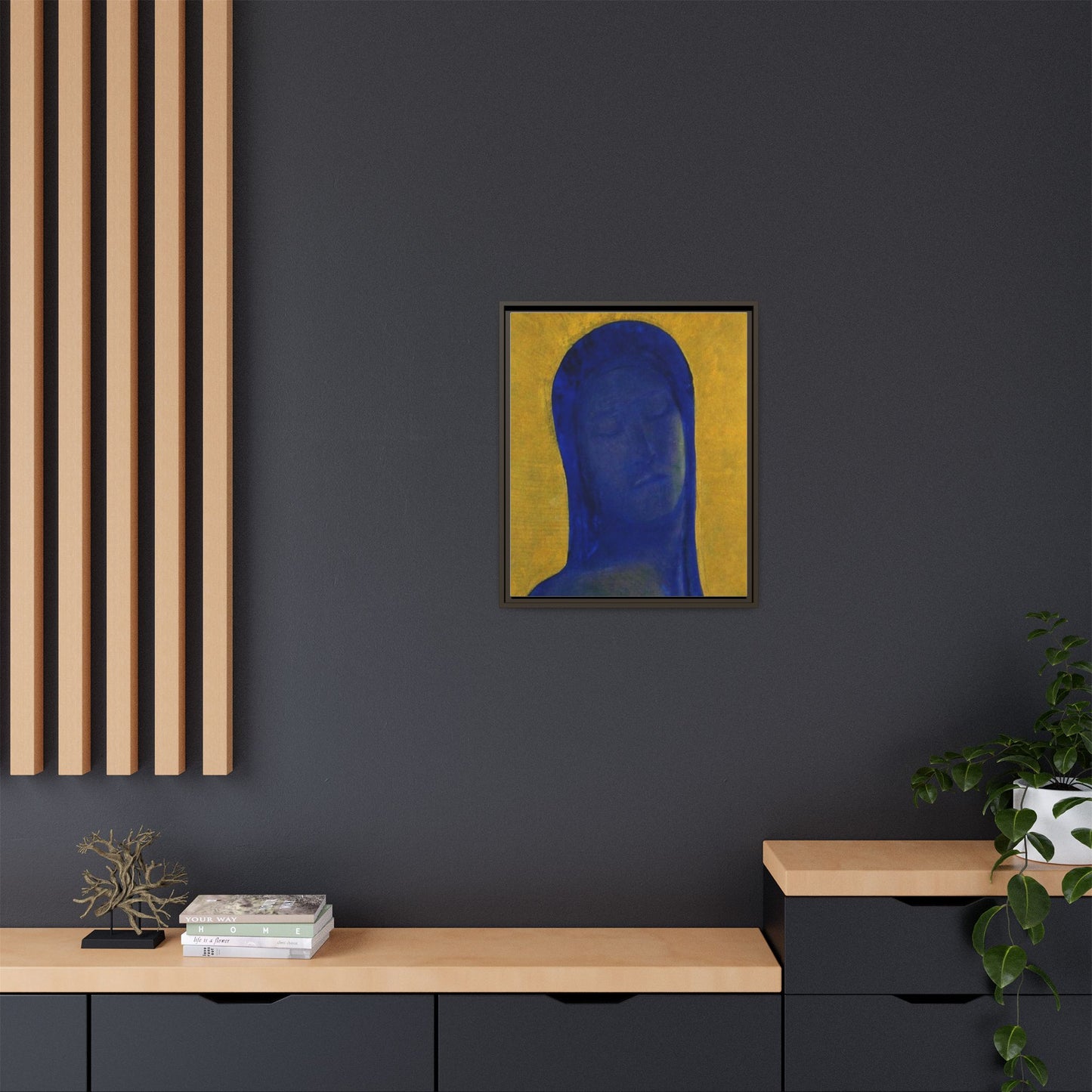 Closed Eyes by Odilon Redon Framed Matte Canvas Wall Art Print