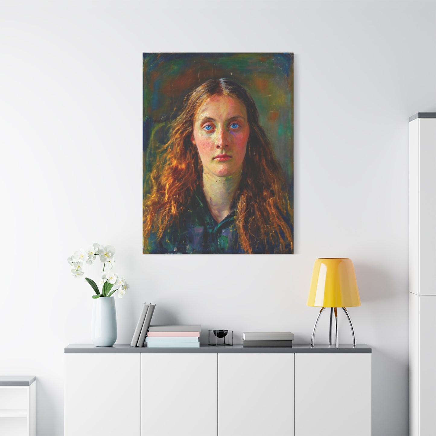 Portrait Canvas Print — Victorian Woman Oil Painting on Stretched Matte Canvas