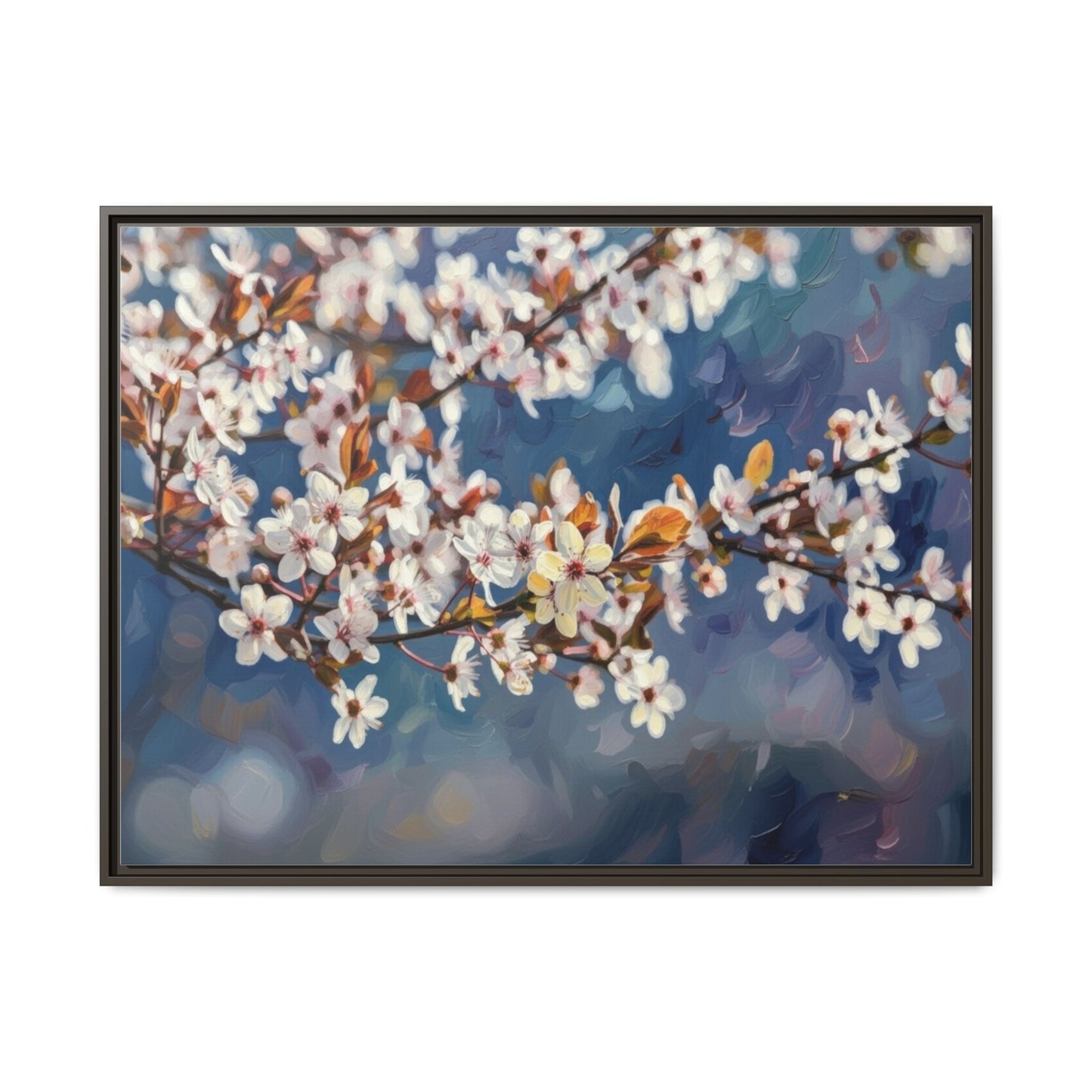 Framed Matte Canvas Print — Cherry Blossom Branch Wall Art