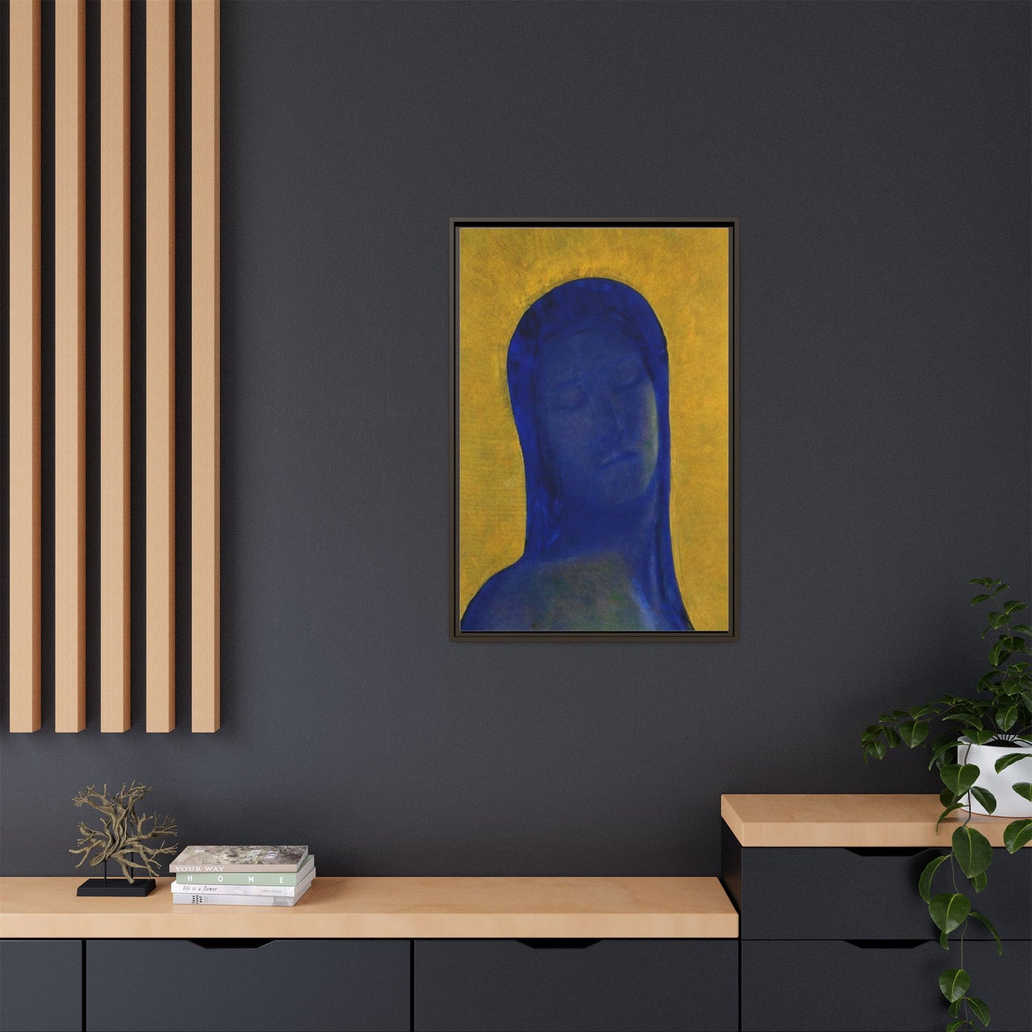 Closed Eyes by Odilon Redon Framed Matte Canvas Wall Art Print